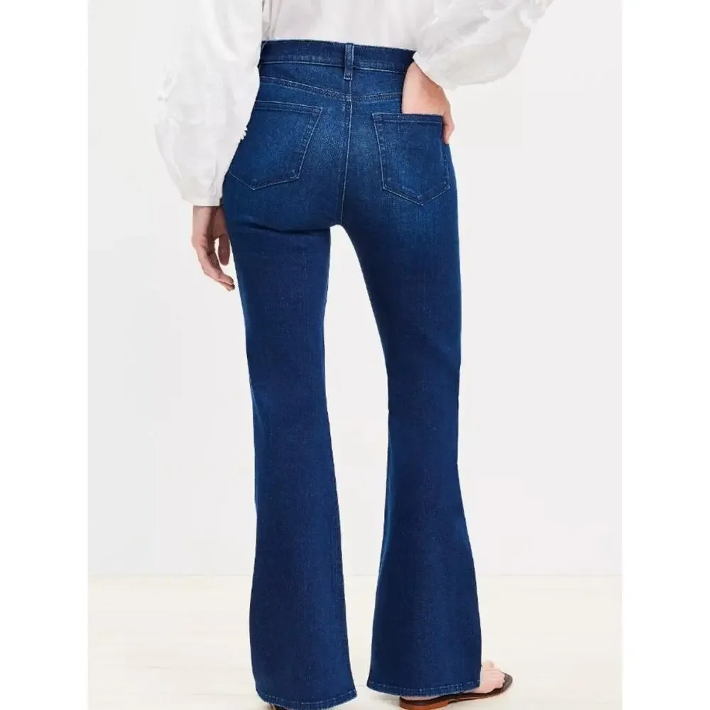 Loft SLIM FLARE Dark Wash Women's High Rise Jeans